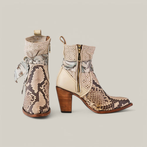 CU570 Plunge Natural Python Zipper & Cut Out