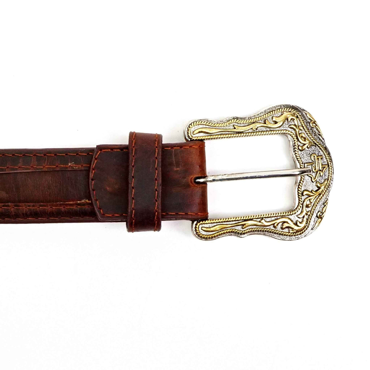 Distressed Mocha Leather Belt (C-V4601) - Gomez Western Wear