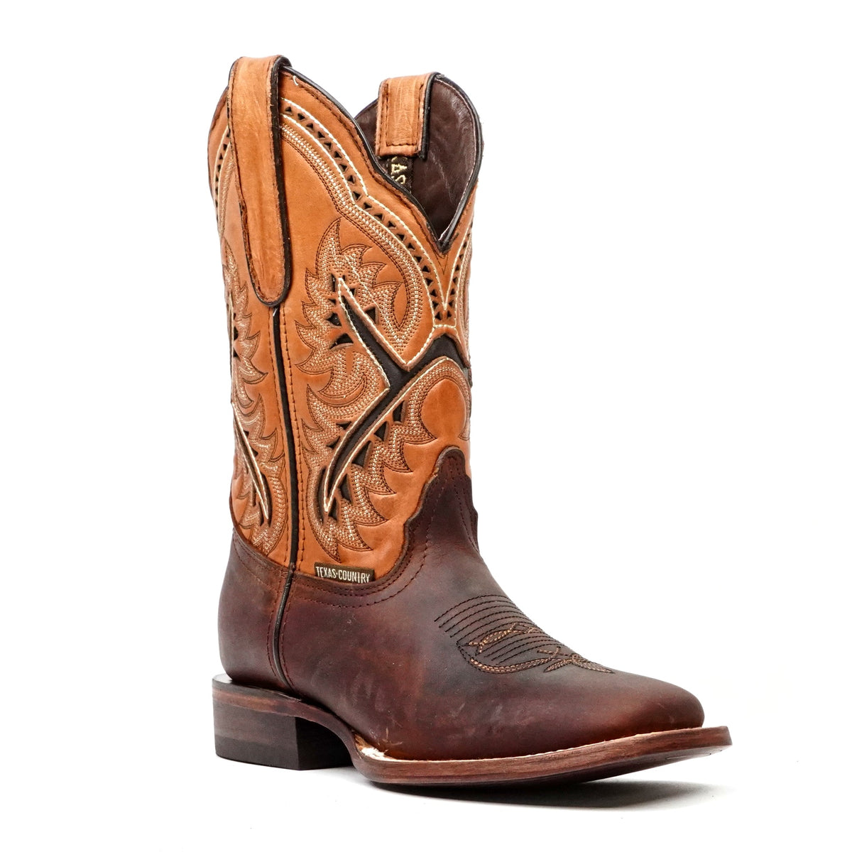 Distressed Mocha Leather Boots (Youth) - Square Toe (E29) - Gomez Western Wear