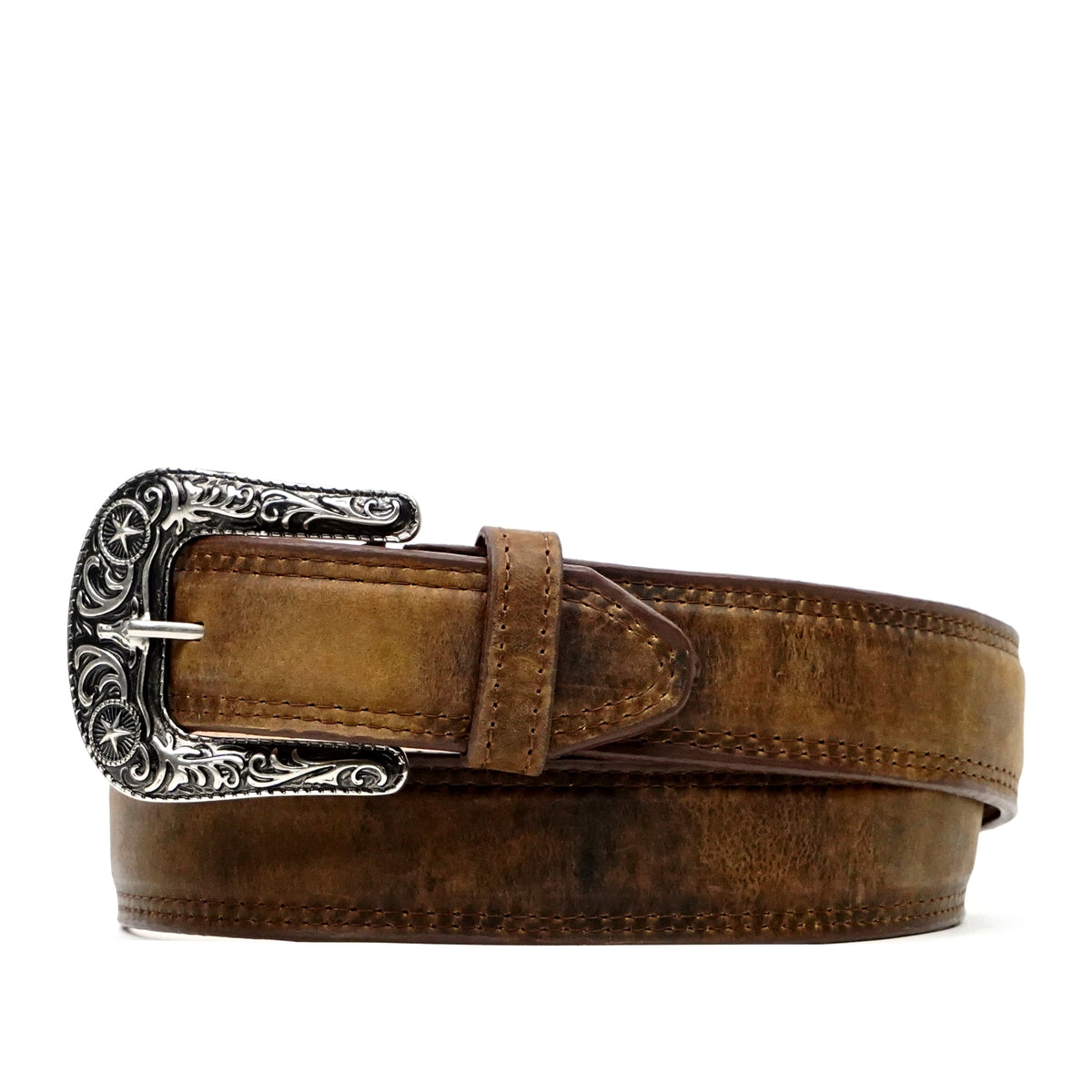 Distressed Tan Leather Belt - Gomez Western Wear