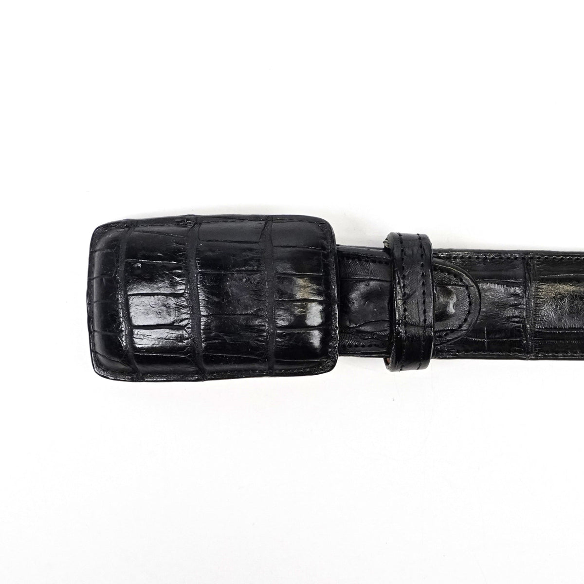 Exotic Full Quilt Alligator Belt - Black (C-001) - Gomez Western Wear