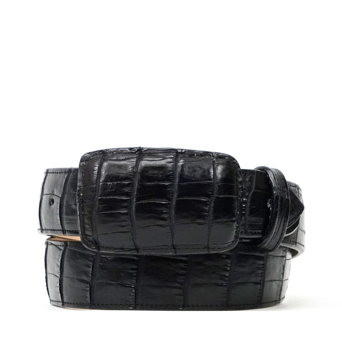 Exotic Full Quilt Alligator Belt - Black (C-001) - Gomez Western Wear
