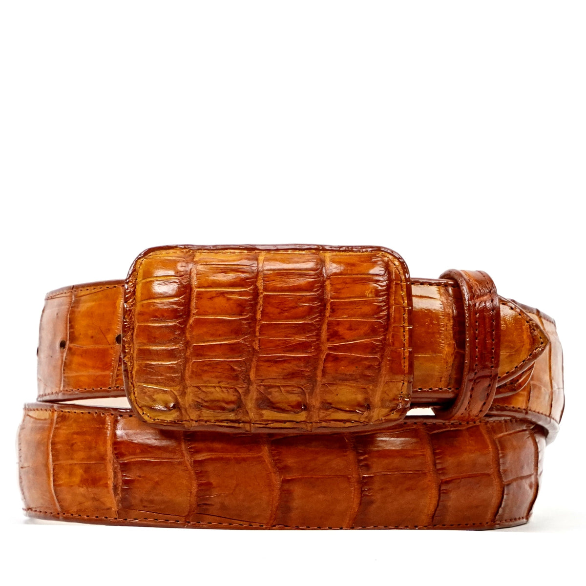 Exotic Full Quilt Alligator Belt - Brandy (C-001) - Gomez Western Wear