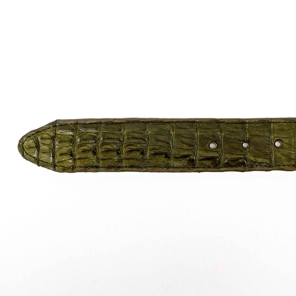 Exotic Full Quilt Caiman Belt - Agave (C028) - Gomez Western Wear