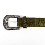 Exotic Full Quilt Caiman Belt - Agave (C028) - Gomez Western Wear