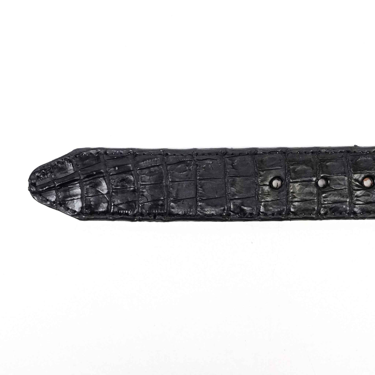 Exotic Full Quilt Caiman Belt - Black (C-028) - Gomez Western Wear
