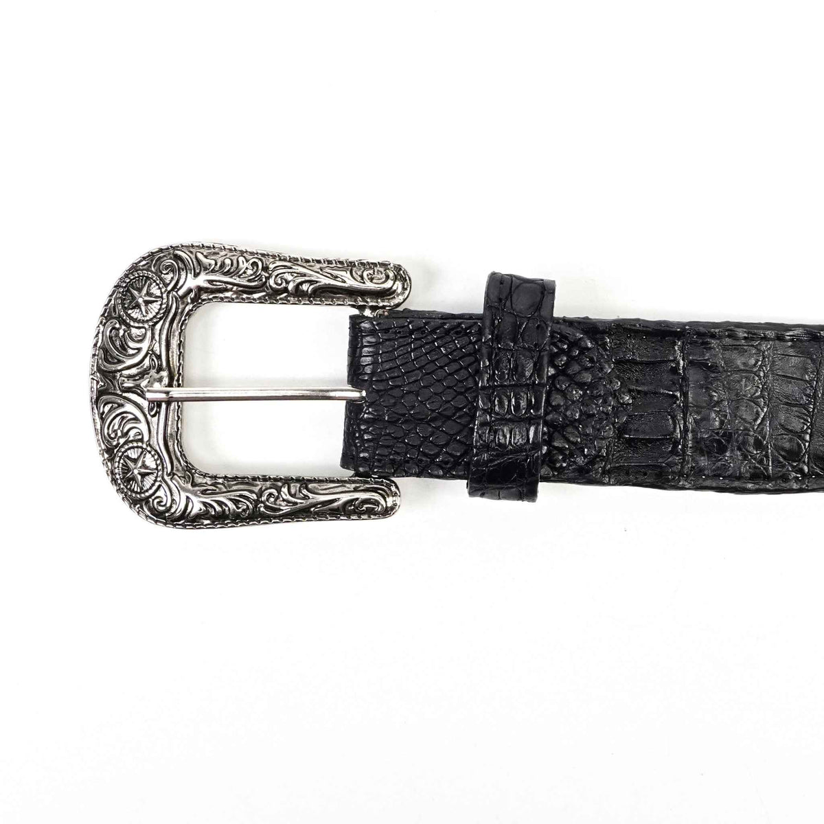 Exotic Full Quilt Caiman Belt - Black (C-028) - Gomez Western Wear