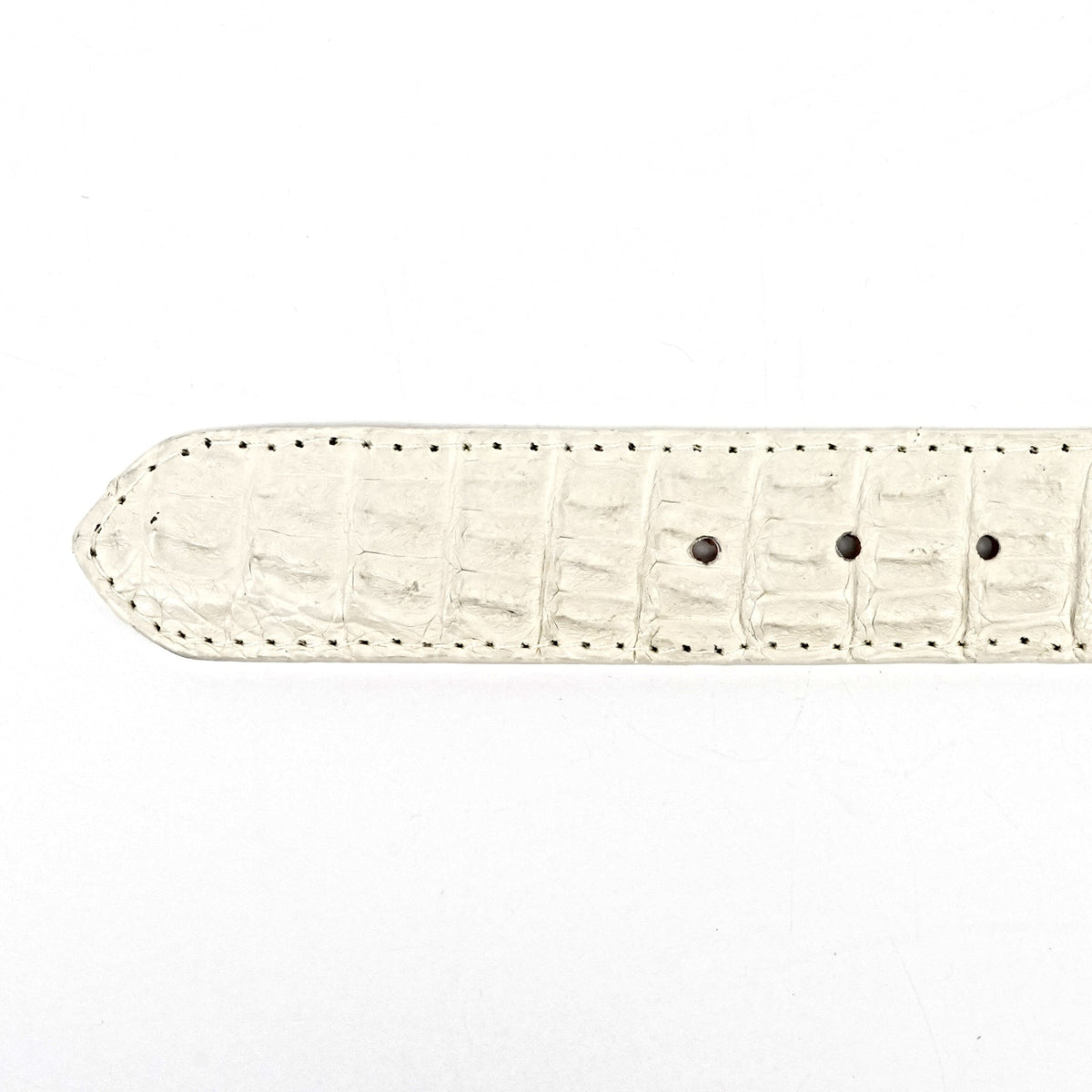 Exotic Full Quilt Caiman Belt - Bone (C001) - Gomez Western Wear
