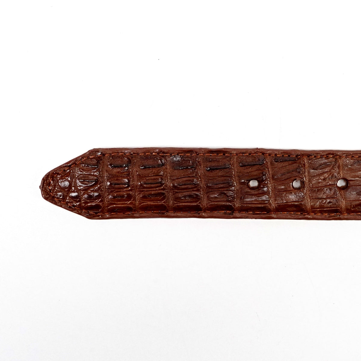 Exotic Full Quilt Caiman Belt - Brandy (C-028) - Gomez Western Wear