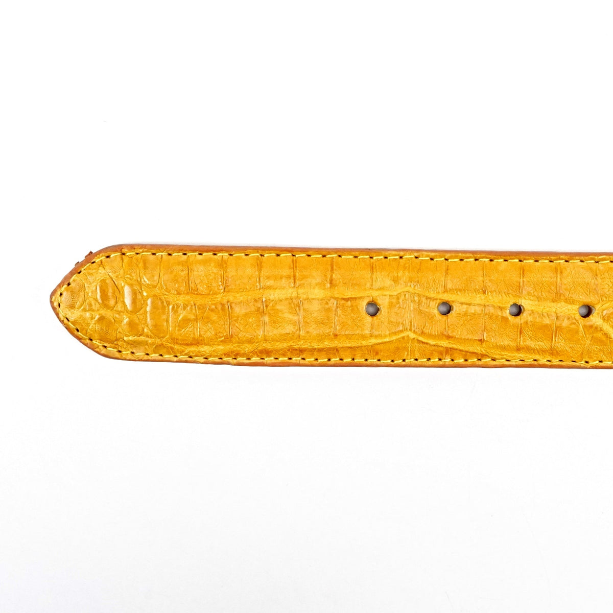 Exotic Full Quilt Caiman Belt - Buttercup (C-001) - Gomez Western Wear
