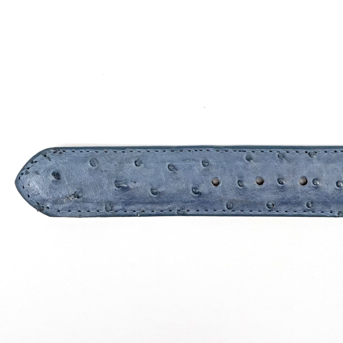 Exotic Full Quilt Ostrich Belt - Denim Blue (C-001) - Gomez Western Wear