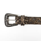 Exotic Full Quilt Pirarucu Belt - Mink Taupe (C-028) - Gomez Western Wear
