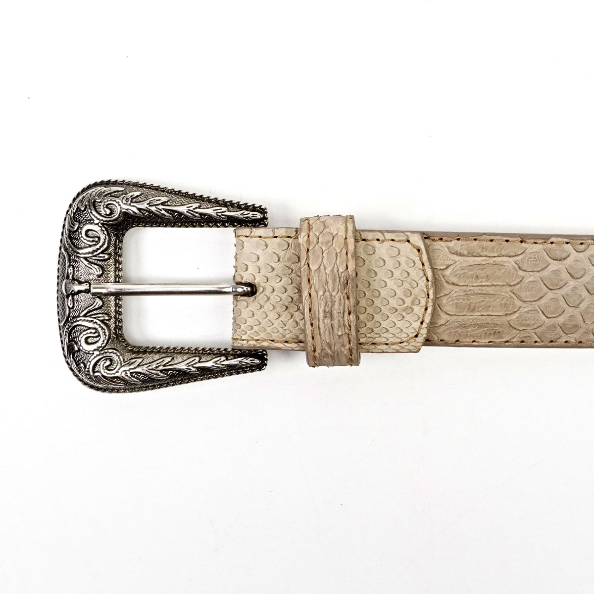 Exotic Full Quilt Python Belt - Cappuccino (C-028) - Gomez Western Wear