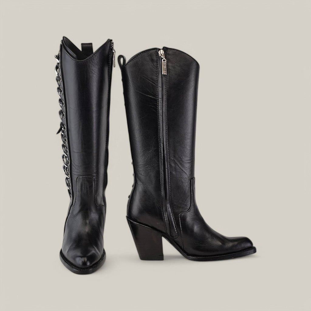 Francia Rings Tall Shaft Black - J Toe - Gomez Western Wear