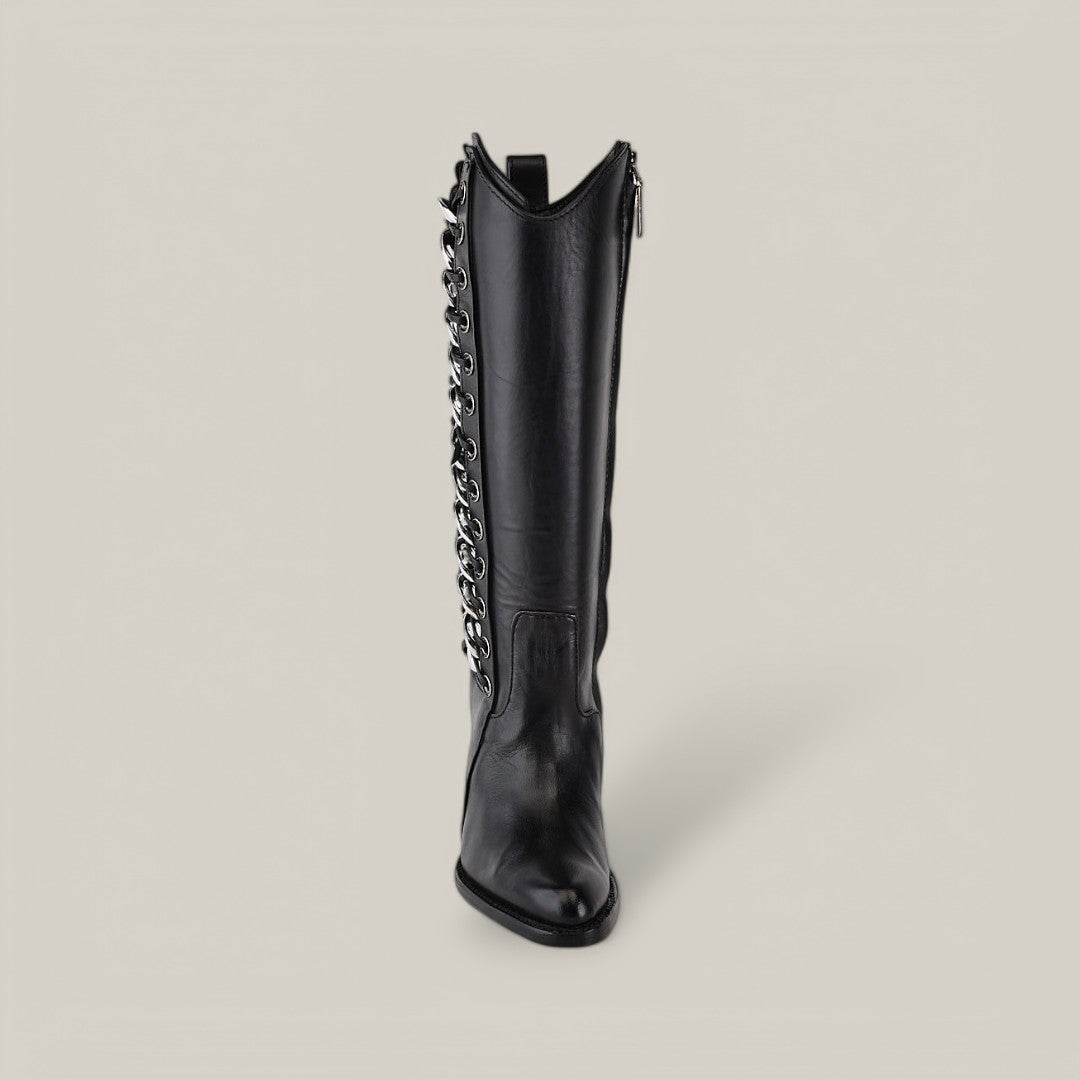 Francia Rings Tall Shaft Black - J Toe - Gomez Western Wear
