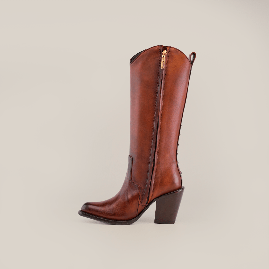 Francia Rings Tall Shaft Tan - J Toe - Gomez Western Wear