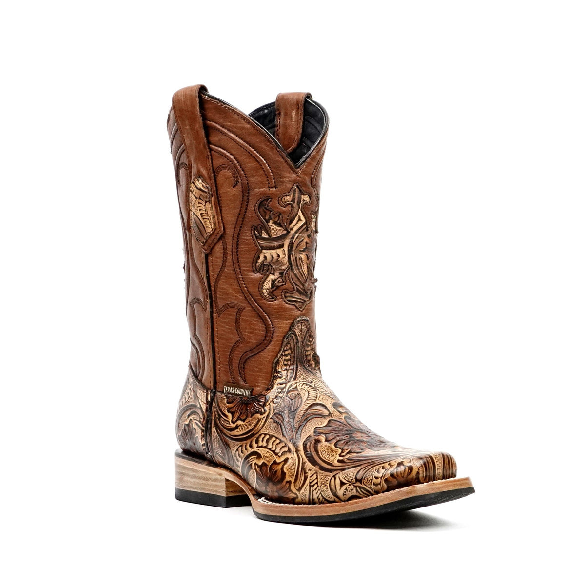 Hand-Tooled Floral Boots - Orix - Rodeo Toe (E696) - Gomez Western Wear