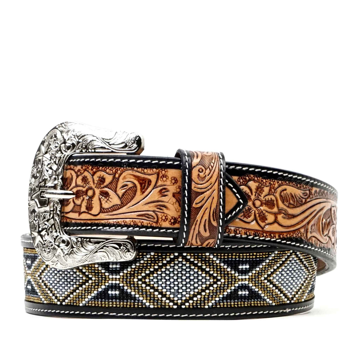 Hand-Tooled Leather Belt (B1) - Gomez Western Wear