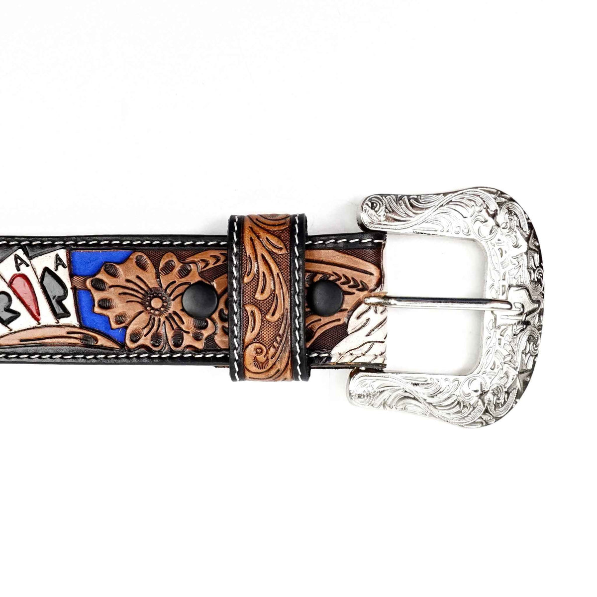 Hand-Tooled Leather Belt (B10) - Gomez Western Wear