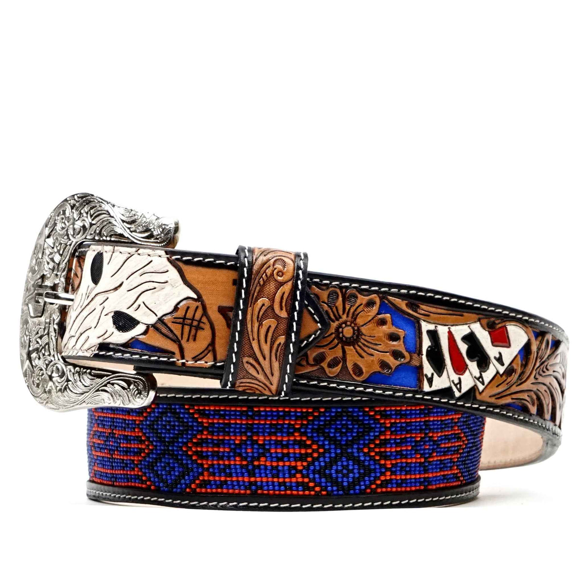 Hand-Tooled Leather Belt (B10) - Gomez Western Wear