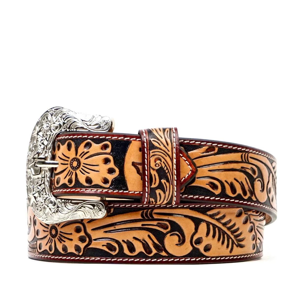 Hand-Tooled Leather Belt (MOD8) - Gomez Western Wear