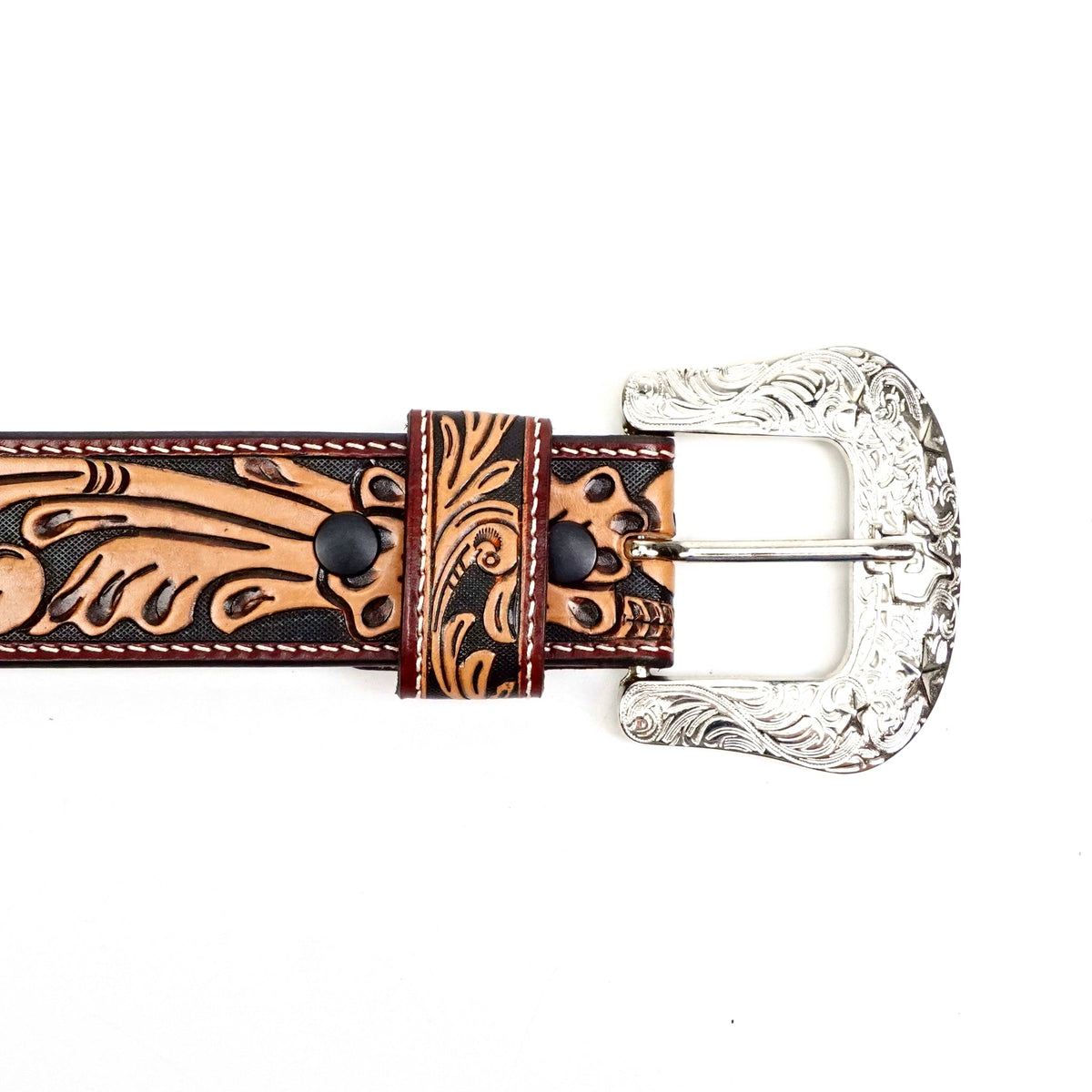 Hand-Tooled Leather Belt (MOD8) - Gomez Western Wear
