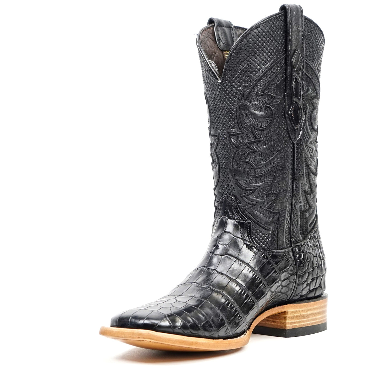 James Alligator Belly Boots - Black - Square Toe (LG10) - Gomez Western Wear