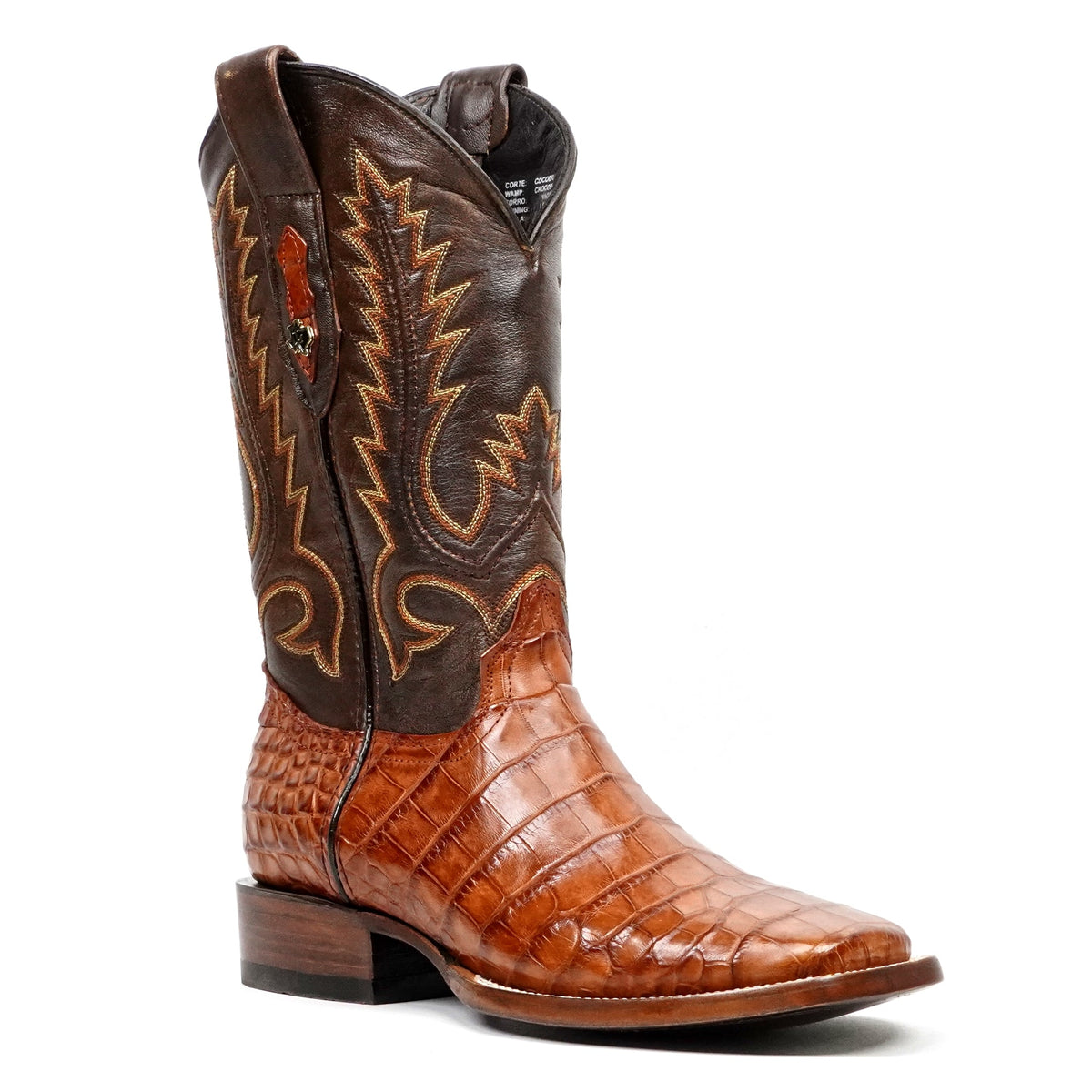 James Alligator Belly Boots - Cognac - Square Toe (LG10) - Gomez Western Wear