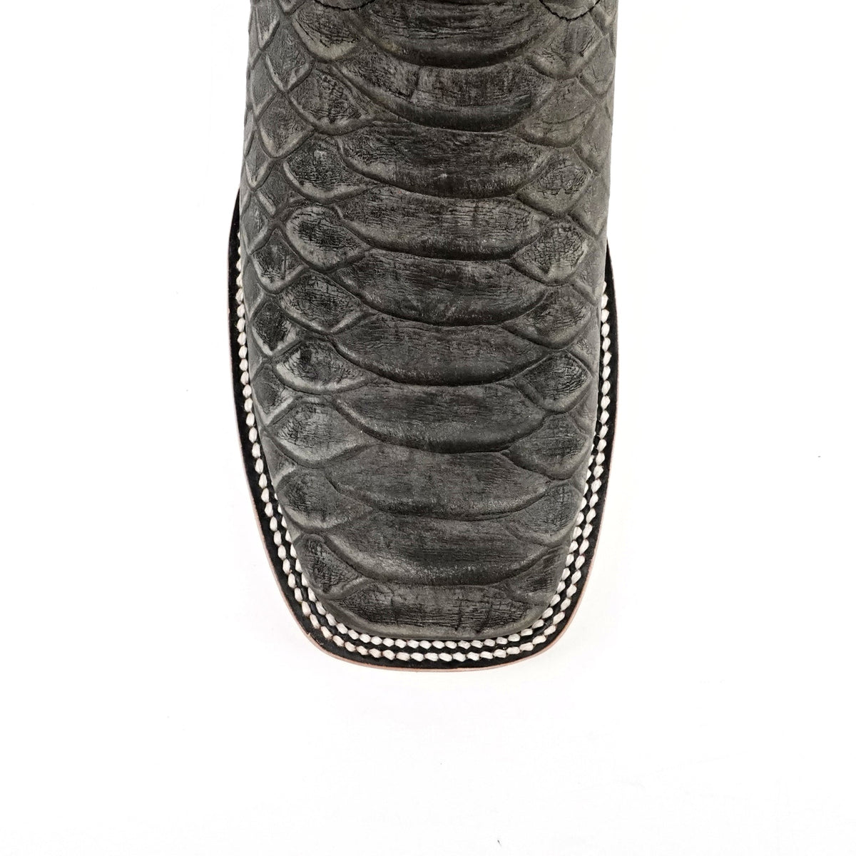 Jumbo Python Gray Boots - Embossed Leather - Square Toe (E943) - Gomez Western Wear