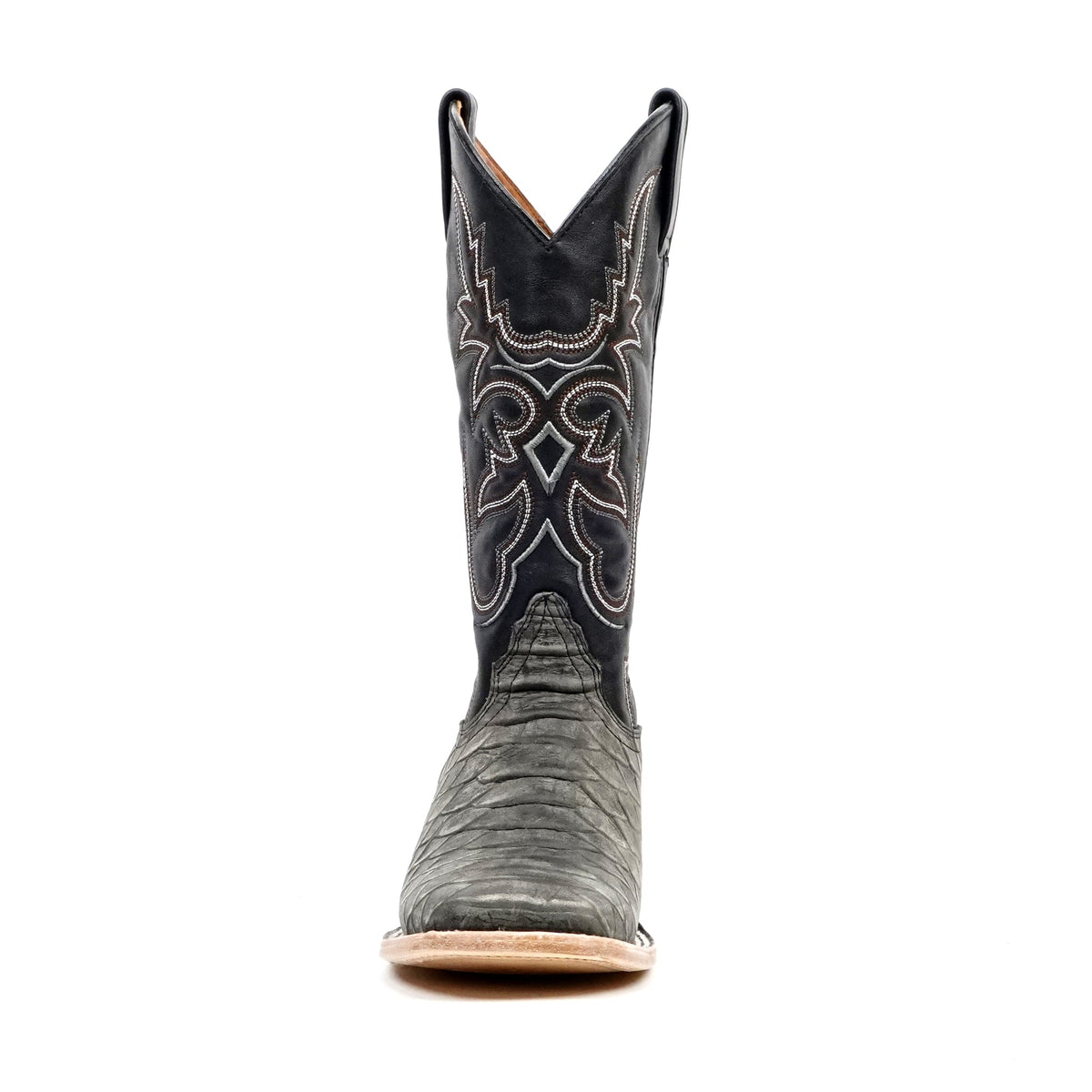 Jumbo Python Gray Boots - Embossed Leather - Square Toe (E943) - Gomez Western Wear
