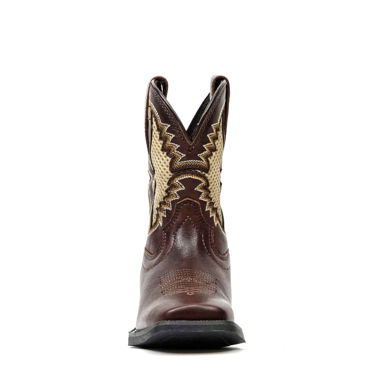 Kids Brown Leather Boots - Slip-Resistant Sole - Square Toe (TCK006) - Gomez Western Wear