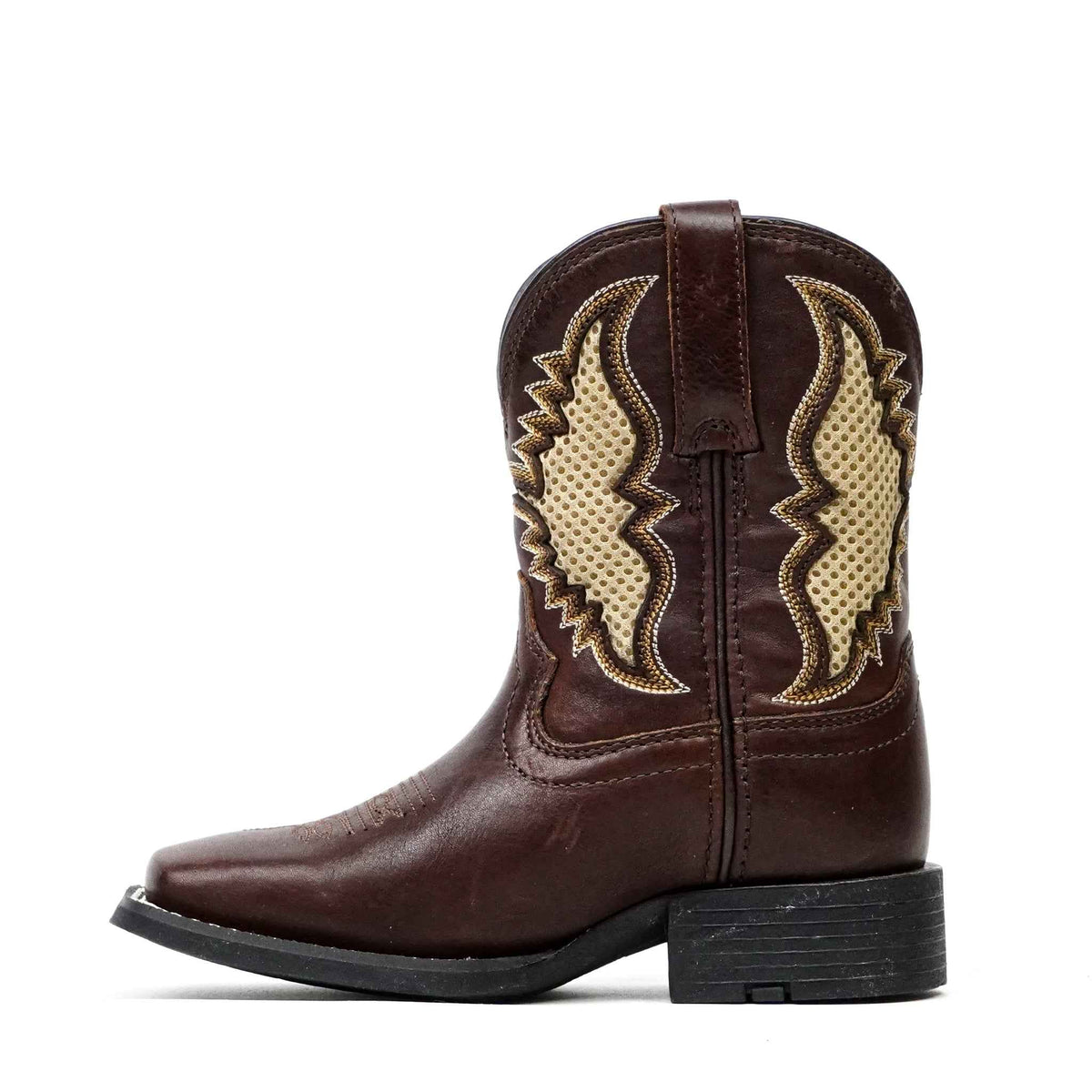 Kids Brown Leather Boots - Slip-Resistant Sole - Square Toe (TCK006) - Gomez Western Wear