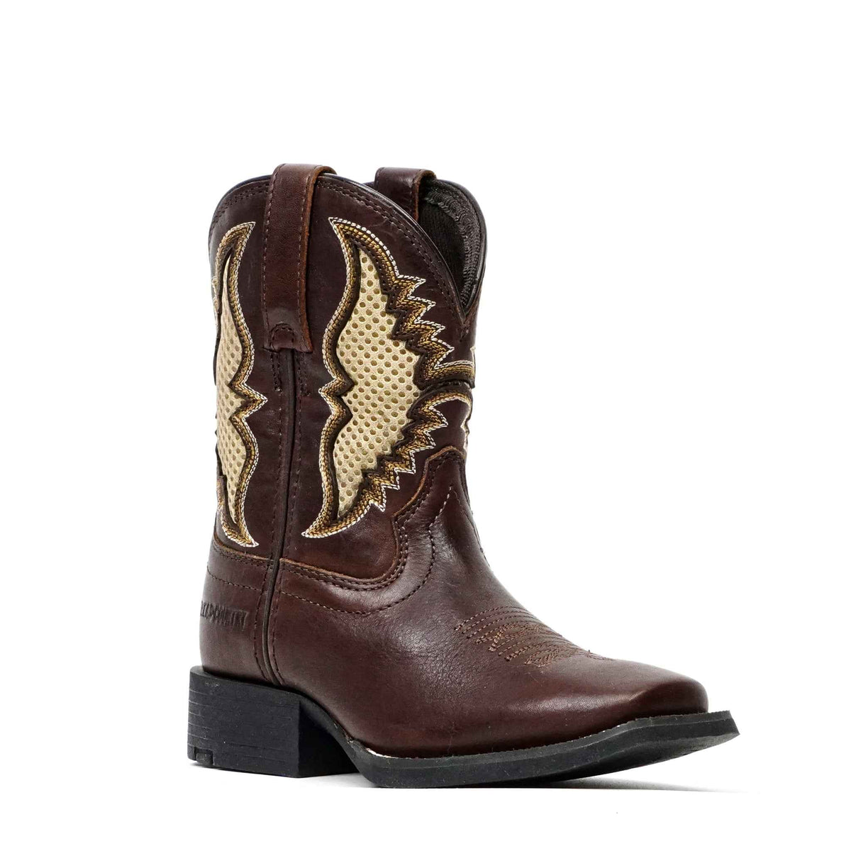 Kids Brown Leather Boots - Slip-Resistant Sole - Square Toe (TCK006) - Gomez Western Wear
