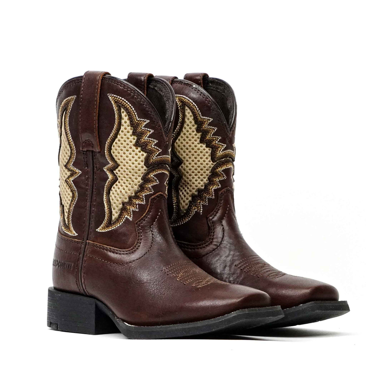 Kids Brown Leather Boots - Slip-Resistant Sole - Square Toe (TCK006) - Gomez Western Wear