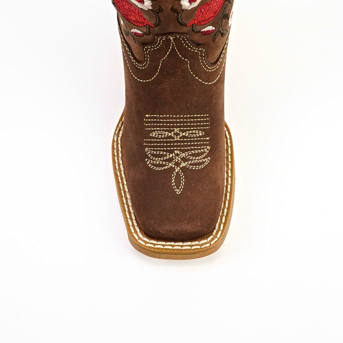 Kids Cowboy Boots - Brown Floral Shaft - Square Toe (TCK020) - Gomez Western Wear