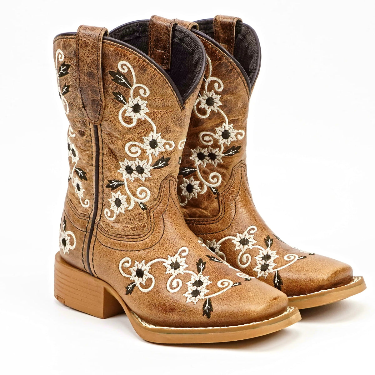 Kids Cowboy Boots - Brown - Square Toe (TCK018) - Gomez Western Wear