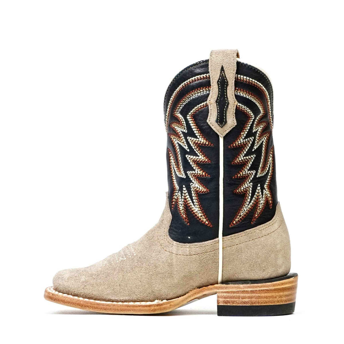 Kids Khaki Roughout Boots - Square Toe (E3002) - Gomez Western Wear