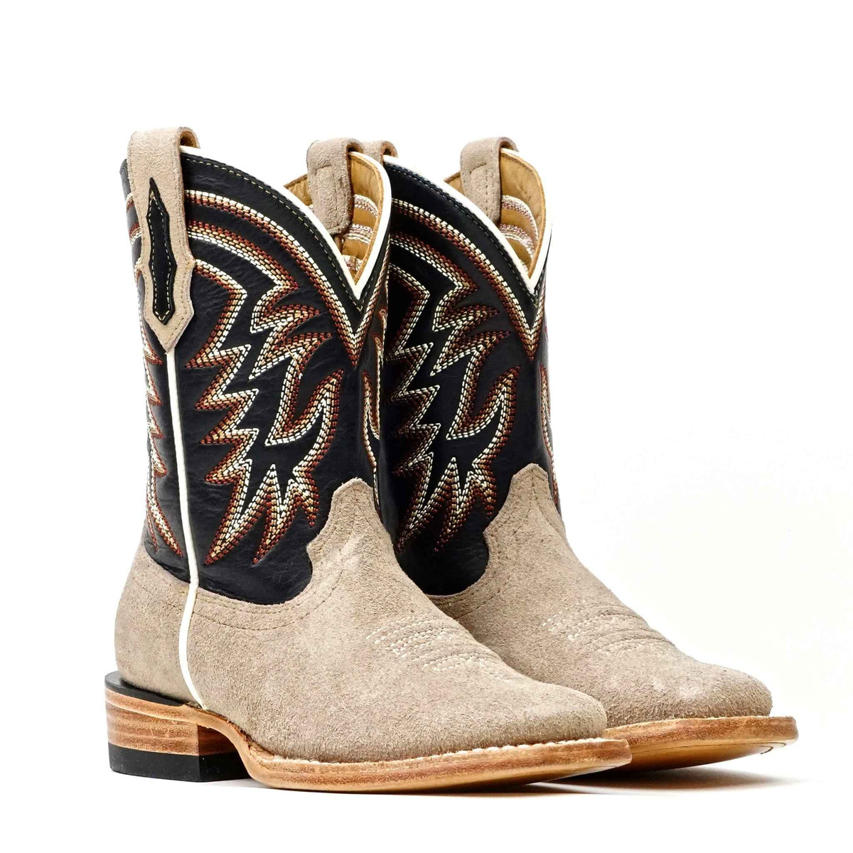 Kids Khaki Roughout Boots - Square Toe (E3002) - Gomez Western Wear
