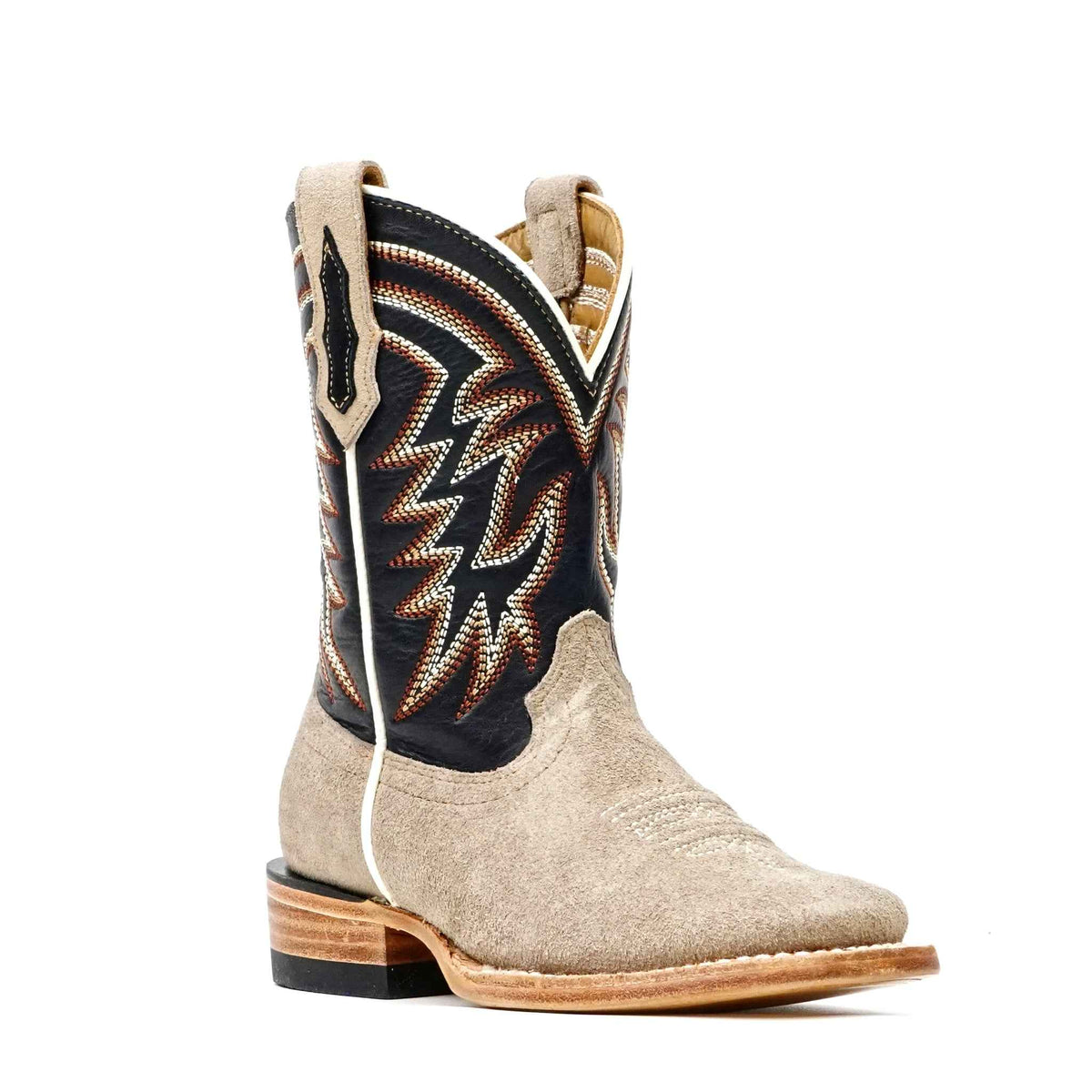 Kids Khaki Roughout Boots - Square Toe (E3002) - Gomez Western Wear