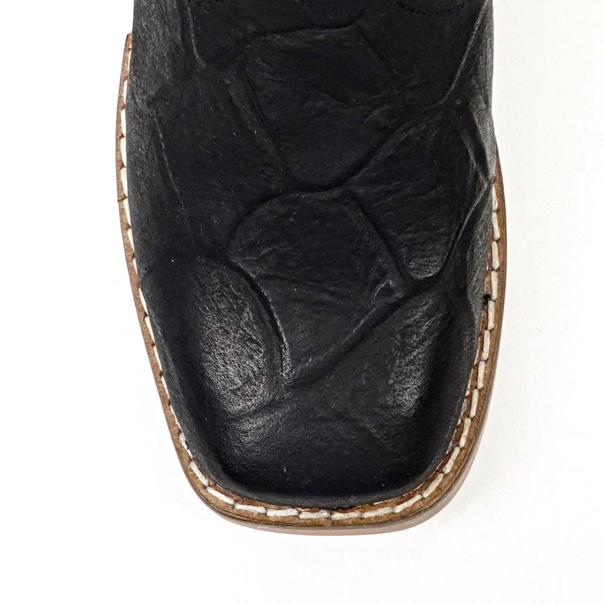Kids Pirarucu Fish Black Boots - Embossed Leather - Square Toe (K92-1) - Gomez Western Wear