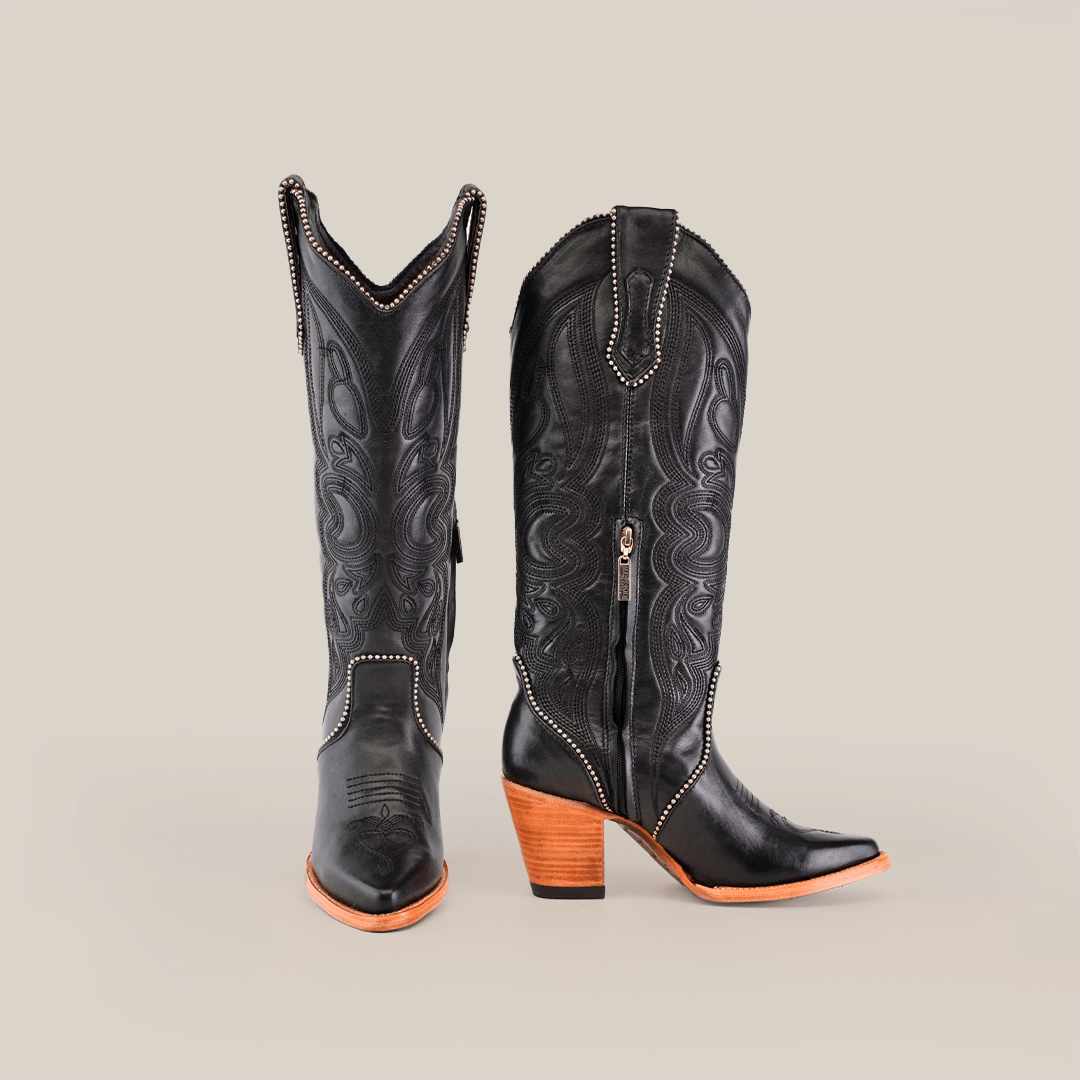 Linda Tall Shaft Black - J Toe - Gomez Western Wear