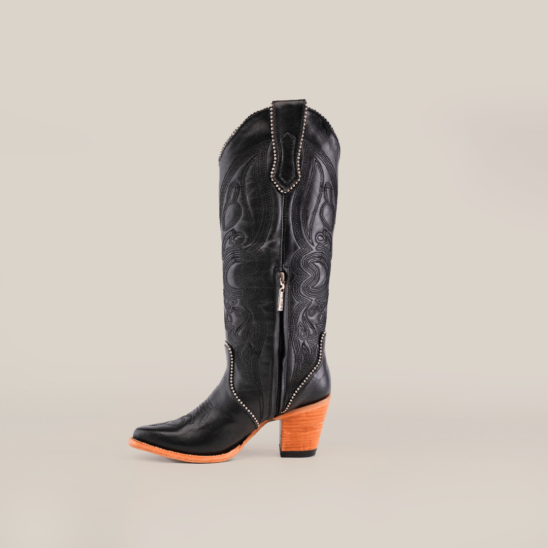 Linda Tall Shaft Black - J Toe - Gomez Western Wear
