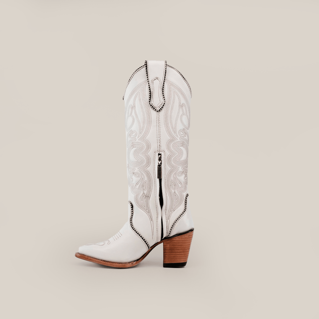 Linda Tall Shaft Frost White - J Toe - Gomez Western Wear