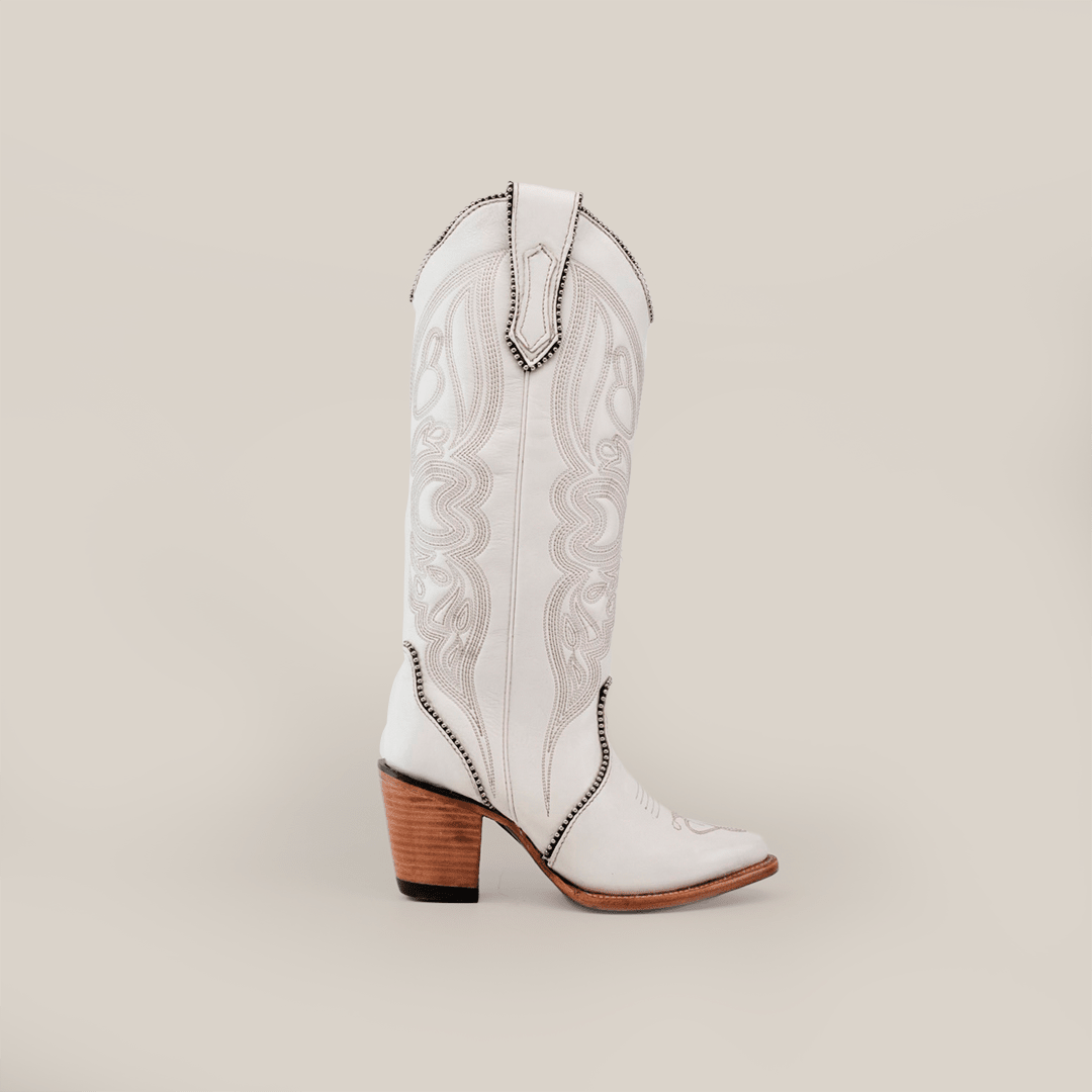 Linda Tall Shaft Frost White - J Toe - Gomez Western Wear
