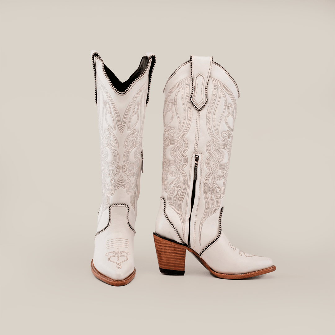 Linda Tall Shaft Frost White - J Toe - Gomez Western Wear