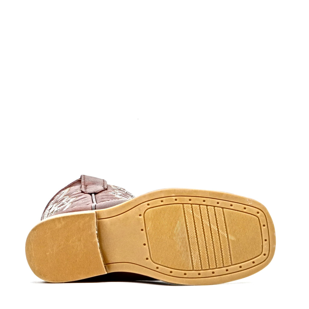 Marlon Cognac Girls Leather Boots - Slip-Resistant Sole - Square Toe (K-Blake) - Gomez Western Wear