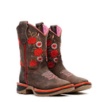Maurich - Girl's Chocolate Double-Density Boots - Square Toe - Gomez Western Wear