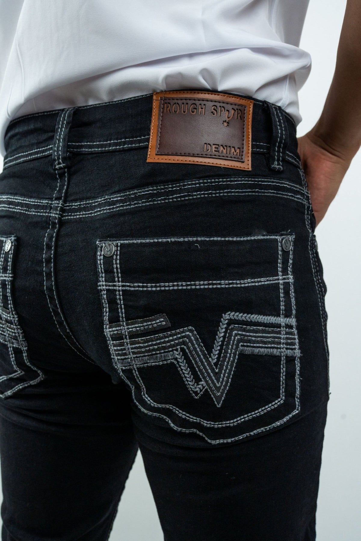 Men's Western Boot Cut Black Denim Jeans (RS-008) - Gomez Western Wear