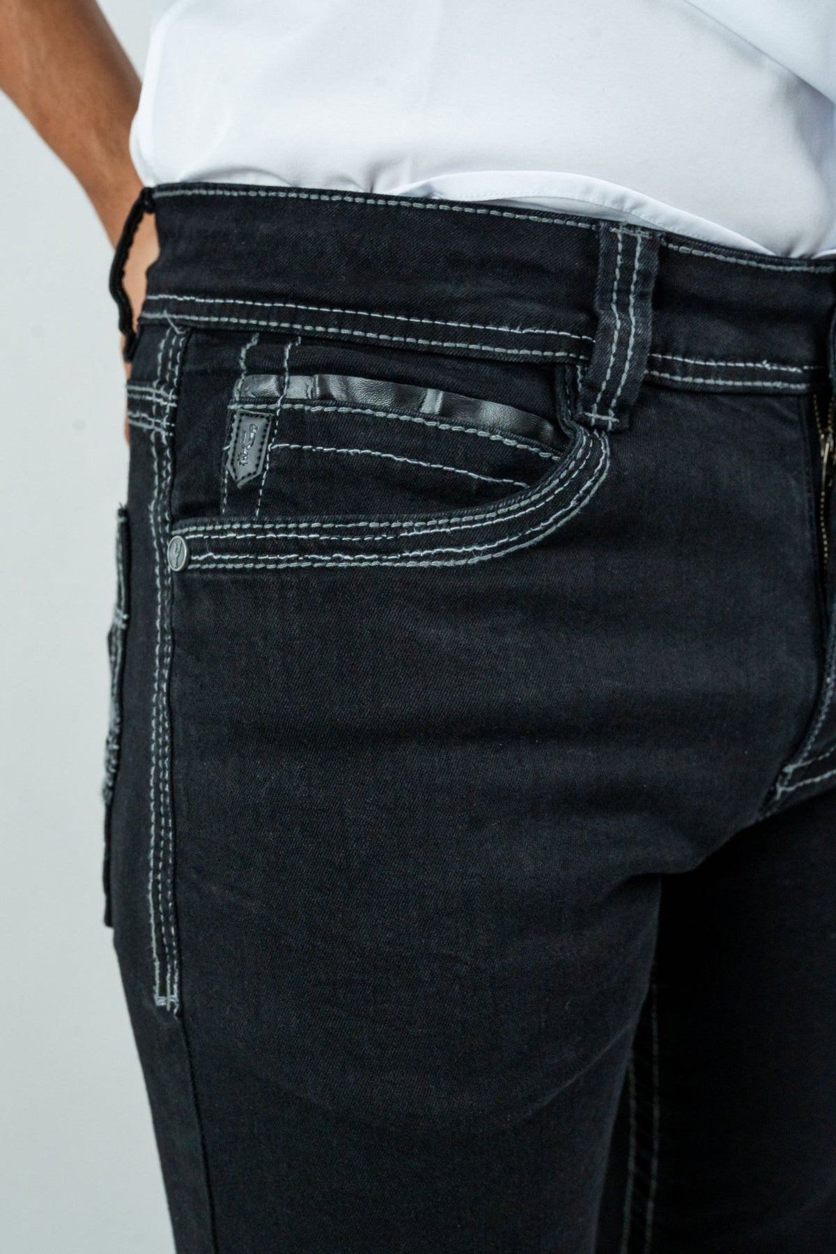 Men's Western Boot Cut Black Denim Jeans (RS-008) - Gomez Western Wear