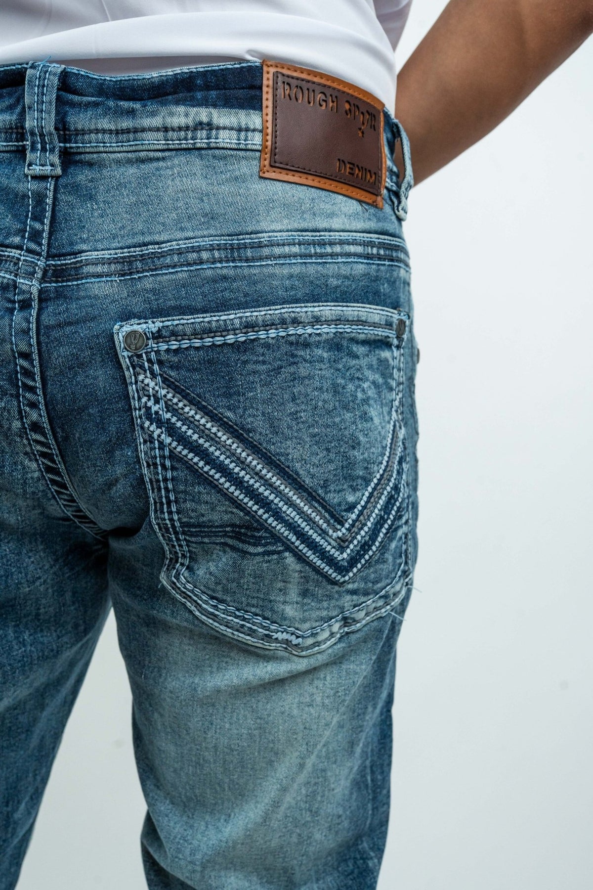 Men's Western Boot Cut Light Blue Denim Jeans (RS-017) - Gomez Western Wear